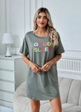 Richie House Nightgowns Short Sleeve Sleepshirts Nightshirt Lounge Dress Sleepwear RHW4069