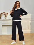 Richie House Women's 2 Piece Sweatsuits Long Sleeve Knit Sweater Wide Leg Pants Outfits RHW4072