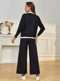 Richie House Women's 2 Piece Sweatsuits Long Sleeve Knit Sweater Wide Leg Pants Outfits RHW4072