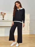 Richie House Women's 2 Piece Sweatsuits Long Sleeve Knit Sweater Wide Leg Pants Outfits RHW4072