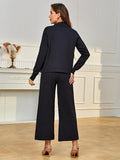 Richie House Women's 2 Piece Sweatsuits Long Sleeve Knit Sweater Wide Leg Pants Outfits RHW4072