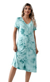 RH Womens Sleepwear Short Nightgown Button Down Pajama Nightshirt Housedress S-XXL RHW2896