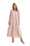 Richie House RH Nightgown Women's Long Sleeve Sleepwear Full Length Nightshirt Cotton Sleep Gowns RHW4058