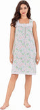 Richie House Women's Cotton Sleeveless Floral Sleepwear Above the Knee Dress Nightwear RHW4091