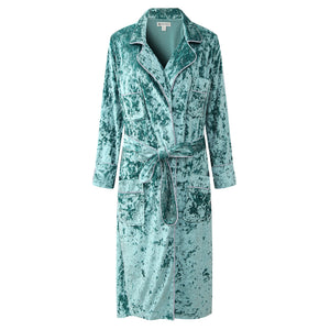 Richie House Women's Long Velvet Robe Soft Warm Bathrobe Comfy Robe Sleepwear Nightgown RHW4096