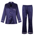 Richie House Women's Silk Satin Pajamas Set Long Sleeve Button-Down Sleep Lounge RHW2819