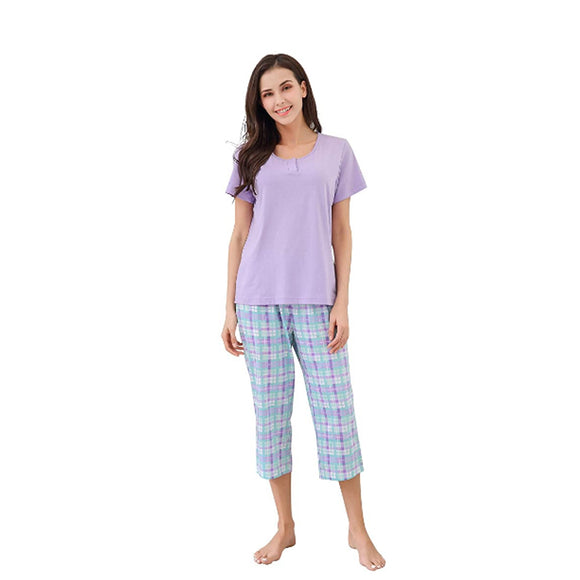 Richie House Ladies Cropped Pyjama Set CottonBlend Soft Women Loungewear RHW2865