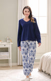 RH Women's Printed Comfy Two Piece Set Long Sleeve Sleep-Lounge Pajama RHW2752