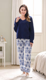 RH Women's Printed Comfy Two Piece Set Long Sleeve Sleep-Lounge Pajama RHW2752