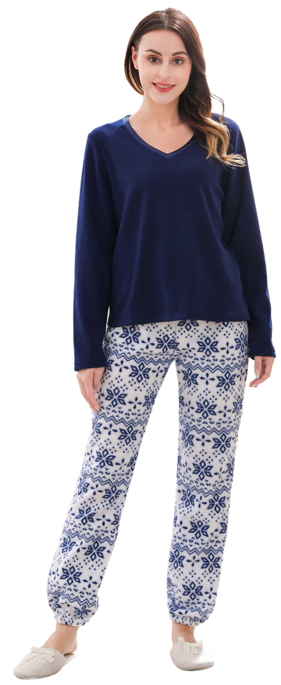 RH Women's Printed Comfy Two Piece Set Long Sleeve Sleep-Lounge Pajama RHW2752