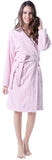 Richie House Women's Soft and Warm Pink Fleece Bathrobe with Cap RHW2764