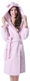 Richie House Women's Soft and Warm Pink Fleece Bathrobe with Cap RHW2764