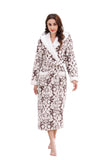 Richie Women's Polka Long Hooded Robe Collared Sleepwear Housecoat RHW2882