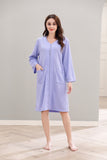 RH Womens Zipper Robes Half Sleeve Zip Front Knee Length Housecoat Dress RHW4010