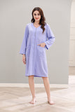 RH Womens Zipper Robes Half Sleeve Zip Front Knee Length Housecoat Dress RHW4010