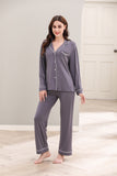 RH Women Pajamas Set Button Down Sleepwear Long Sleeve Long Pants Pj Set RHW4013