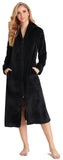 RH Women's Soft Zip Up Front Long Dressing Fleece Robe Housecoat Lounge RHW2856