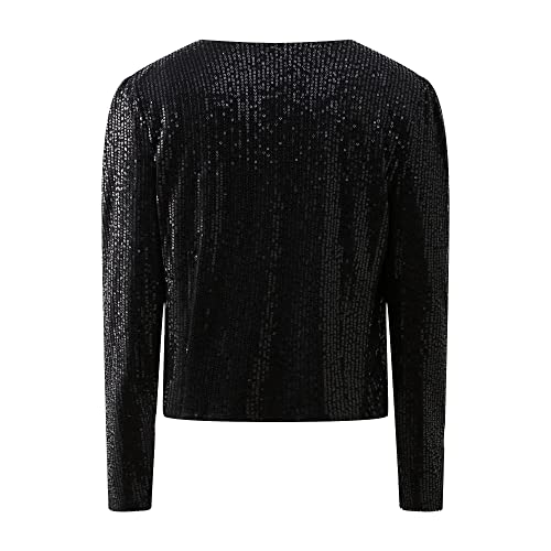 Richie House Women's Sequin Jacket Blazer Casual Sparkly Cardigan Coat S-XXL RHW4063