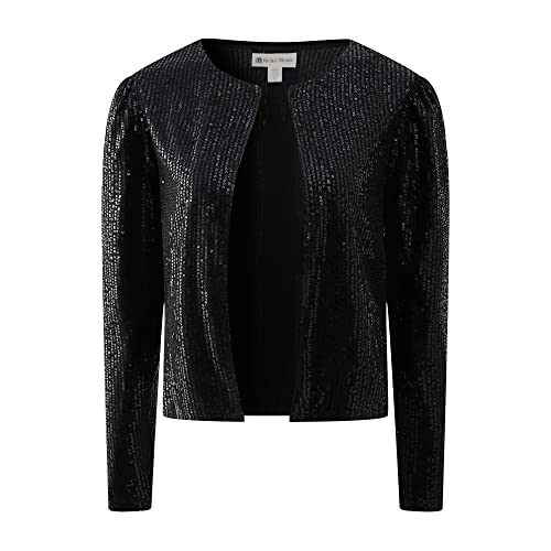 Richie House Women's Sequin Jacket Blazer Casual Sparkly Cardigan Coat S-XXL RHW4063