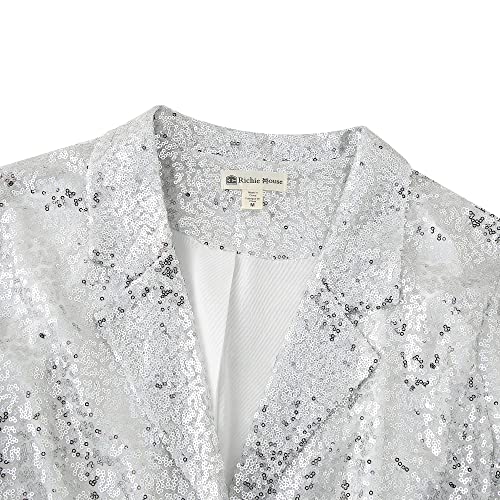 Richie House Women's Sequin Jacket Blazer Casual Sparkly Cardigan Coat S-XXL RHW4063