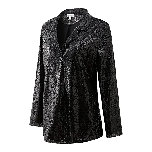 Richie House Women's Sequin Jacket Blazer Casual Sparkly Cardigan Coat S-XXL RHW4063
