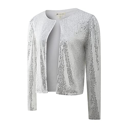 Richie House Women's Sequin Jacket Blazer Casual Sparkly Cardigan Coat S-XXL RHW4063