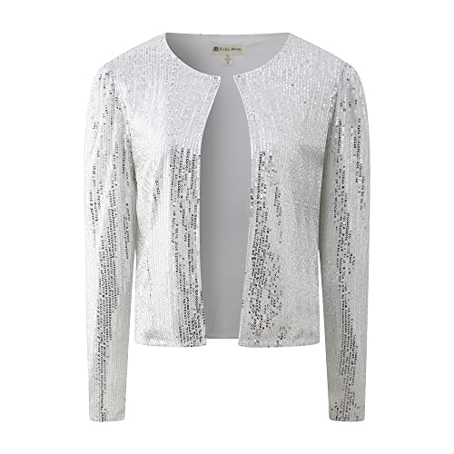 Richie House Women's Sequin Jacket Blazer Casual Sparkly Cardigan Coat S-XXL RHW4063