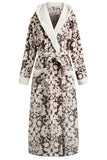 Richie Women's Polka Long Hooded Robe Collared Sleepwear Housecoat RHW2882