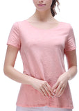 RH Women's Solid Short Sleeve Cotton Bamboo Blouse Casual Tee Top T-Shirt RH2028