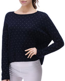 RH Women's Warm Lightweight Polka Long Sleeve Pullover Sweater Top Out RH2065