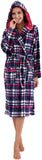 Richie House Women's Plaid Hooded Shawl Robe Sleepwear Dressing Bath Housecoat NRHW2714