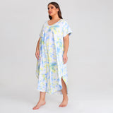 RH Shortsleeve Plus size Nightgown Womens V-Neck Sleepwear Lounge Shirt Pajama Dress PRHW2895