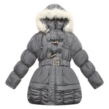 RH Puffer Winter Jacket Kids Girls Long Slim Hooded Warm Coat Ski 5-10T RH1118