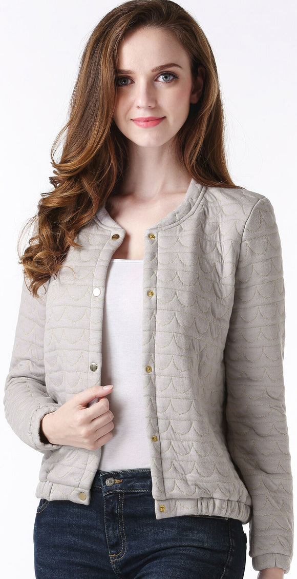 RH Women's Thin Solid Front Quilted Button Long Winter Jacket Cotton Top RH2019