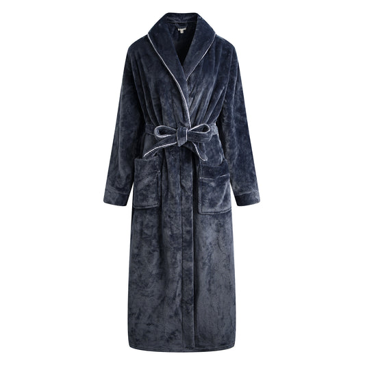 Richie House Robe Womens Long Belted Bathrobe Plush Fleece Bath Sleepwear S-XL RHW2232-B