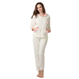 RH Women's Comfy Hooded Ears Two Piece Long Sleepwear Lounge Pajama Set UNISIZE RHW2321