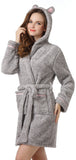 RH Women’s Deluxe Belted Hooded Ears Robe Lounge Sleep Bath Housecoat UNISIZE RHW2499