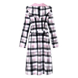 Richie House Women's Plaid Hooded Shawl Robe Sleepwear Dressing Bath Housecoat NRHW2714