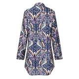 Richie House Women's Printed Satin Long Sleeve Dress Nightshirt Button Sleepwea PJ RHW2812