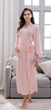 Richie House Kimono Cotton Robe Long Belted Robe Dressing Gown Lounge Night Spa RHW2824