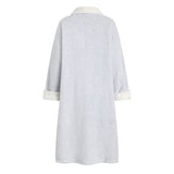 RH Warm Comfort Fleece Button Robe Dressing Gown Bath Lounge Housecoat RHW2877