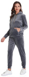 RH Sweatsuit Set Women's Velour Hoodie Sport 2P Tracksuits Outfits S-XL RHW2887