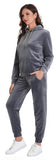 RH Sweatsuit Set Women's Velour Hoodie Sport 2P Tracksuits Outfits S-XL RHW2887