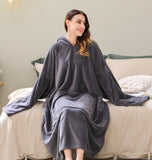 RH Wearable Fleece Blanket Sleeves Hoodie for Adult Women Men Comfy wrap Throw Blanket Robe RHW2888