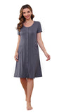 RH Womens Sleepwear Short Nightgown Button Down Pajama Nightshirt Housedress S-XXL RHW2896