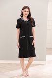 Richie House Women Zipper Robe Loungewear Short Sleeve Sleepwear Pockets Housecoat Long Soft Bathrobe RHW2898