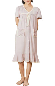 Richie House Ladies Women's Button Down Lace House Dress Duster Shirt Nightdress RHW2908