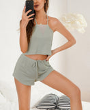 RH Women Pajamas Set Cami Crop Sleepwear Sexy Lingerie PJS Set Lounge RHW2924-B