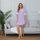 Richie House RH Womens Sleepwear Short Sleeve Nightgowns Sleepshirt Loose Nightshirt Loungewear RHW2929