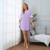 Richie House RH Womens Sleepwear Short Sleeve Nightgowns Sleepshirt Loose Nightshirt Loungewear RHW2929